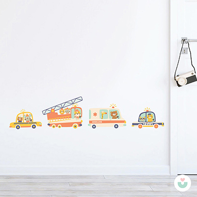 Acil Durum Araçları Duvar Sticker - Jüppo (1)