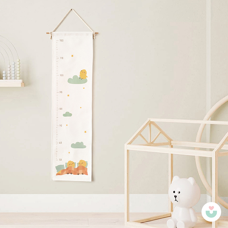 Civciv Firarda Duvar Örtüsü Boy Cetveli, Organik Pamuk Kumaş - 1