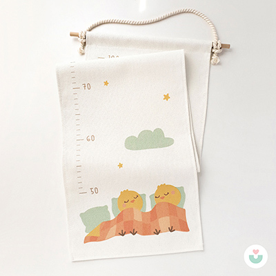 Civciv Firarda Duvar Örtüsü Boy Cetveli, Organik Pamuk Kumaş - Jüppo (1)