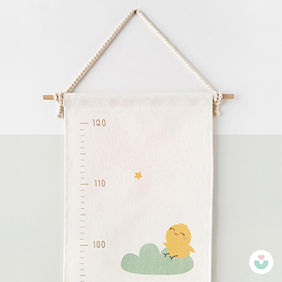 Civciv Firarda Duvar Örtüsü Boy Cetveli, Organik Pamuk Kumaş - 3