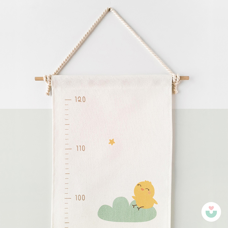 Civciv Firarda Duvar Örtüsü Boy Cetveli, Organik Pamuk Kumaş - 3