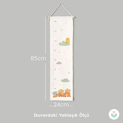 Civciv Firarda Duvar Örtüsü Boy Cetveli, Organik Pamuk Kumaş - 7