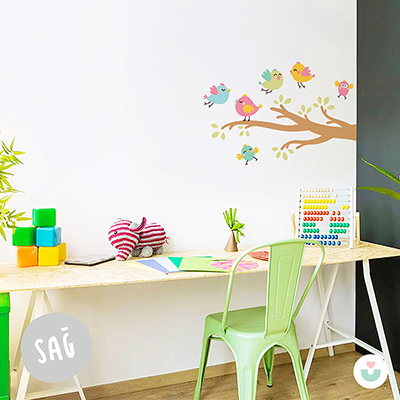 Daldaki Kuşlar Duvar Sticker - 3