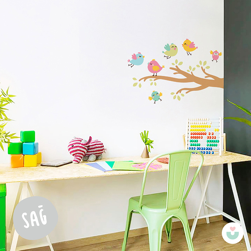 Daldaki Kuşlar Duvar Sticker - 3
