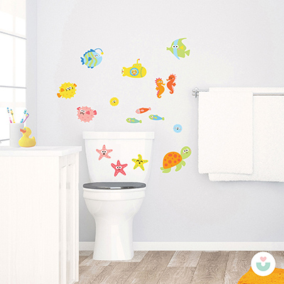 Deniz Canlıları Banyo Seti Duvar Sticker - Jüppo (1)