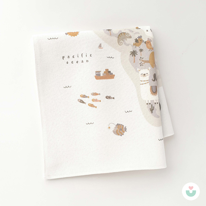 Hayvanlar Alemi Dünya Haritası Duvar Örtüsü, Toprak Tonları - 4