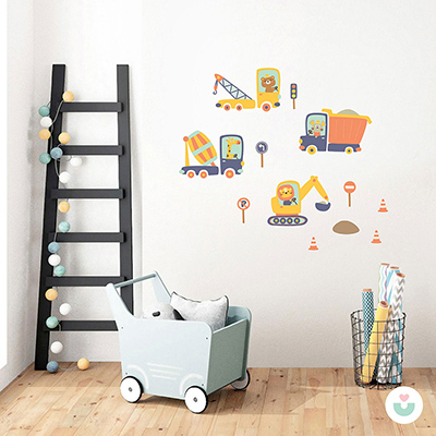 İş Makinaları Duvar Sticker - 2