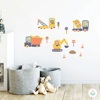 İş Makinaları Duvar Sticker - 3