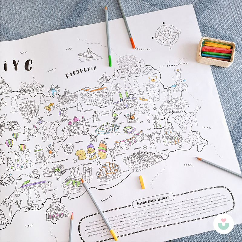 Keşfet Türkiye! Dev Boyama Kağıdı, Eğlenceli Oyunlarla Dolu Aktivite Kağıdı Hediyeli - 2