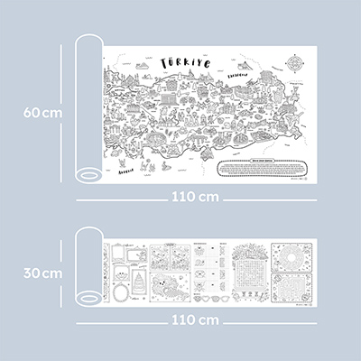 Keşfet Türkiye! Dev Boyama Kağıdı, Eğlenceli Oyunlarla Dolu Aktivite Kağıdı Hediyeli - 6