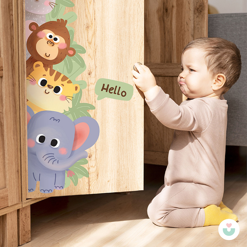 Kapı Kenarı Hayvan Figürlü Duvar Sticker - 3