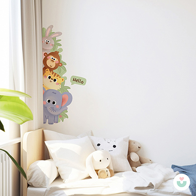 Kapı Kenarı Hayvan Figürlü Duvar Sticker - 5