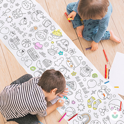 Mutluluk Dünyası Dev Boyama Kağıdı - 100+ Eğlenceli Figürle Dolu - 3