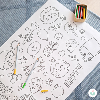 Mutluluk Dünyası Dev Boyama Kağıdı - 100+ Eğlenceli Figürle Dolu - Jüppo (1)