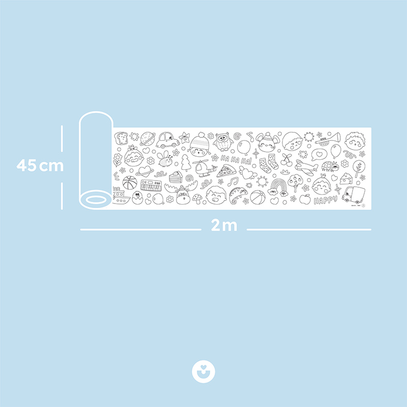 Mutluluk Dünyası Dev Boyama Kağıdı - 100+ Eğlenceli Figürle Dolu - 5