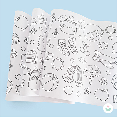 Mutluluk Dünyası Dev Boyama Kağıdı - 100+ Eğlenceli Figürle Dolu - 4