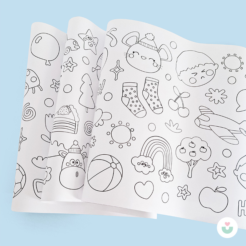 Mutluluk Dünyası Dev Boyama Kağıdı - 100+ Eğlenceli Figürle Dolu - 4