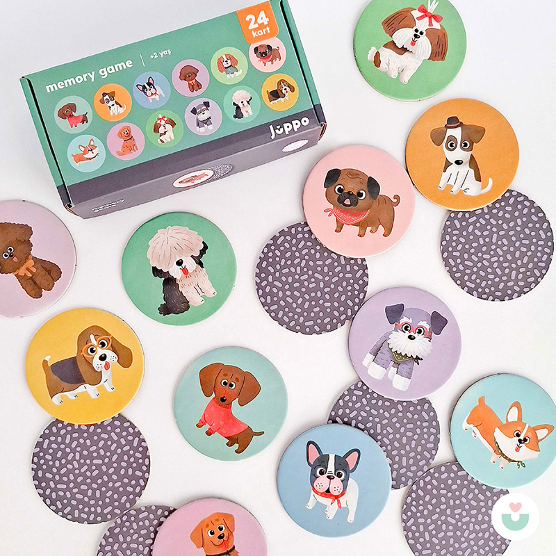 Pati Pati Hafıza Oyunu, Köpek Temalı Montessori Oyun - 1