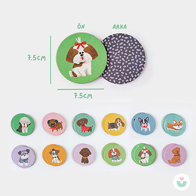 Pati Pati Hafıza Oyunu, Köpek Temalı Montessori Oyun - 7