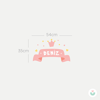 Prensesin Odası İsme Özel Duvar Sticker - 5