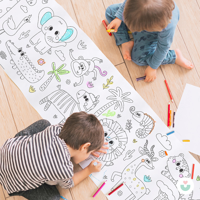 Safari Macerası Dev Boyama Kağıdı - Çocuklar İçin Eğlenceli Boyama - 2