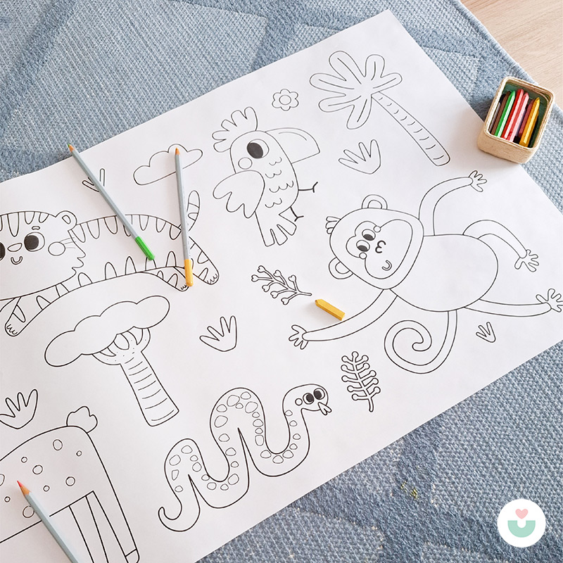 Safari Macerası Dev Boyama Kağıdı - Çocuklar İçin Eğlenceli Boyama - 3