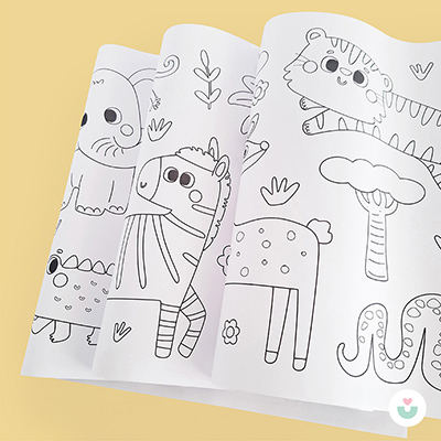 Safari Macerası Dev Boyama Kağıdı - Çocuklar İçin Eğlenceli Boyama - 4