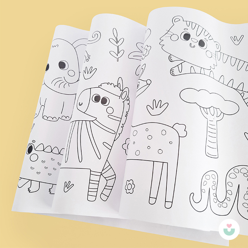 Safari Macerası Dev Boyama Kağıdı - Çocuklar İçin Eğlenceli Boyama - 4