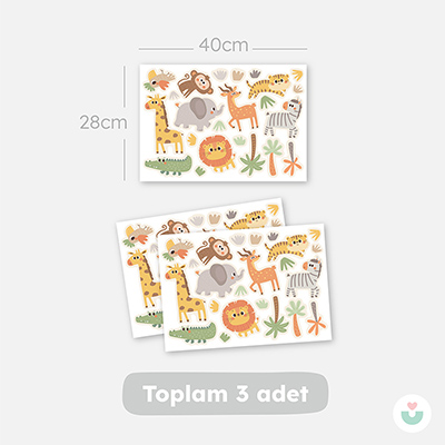 Safari Mini Duvar Sticker Seti - 6