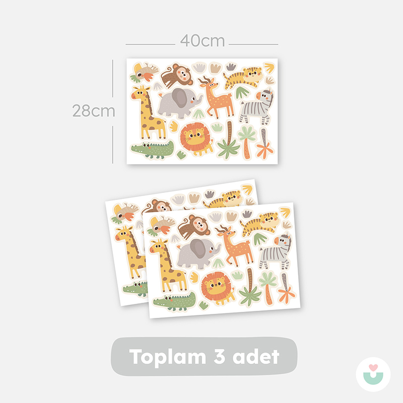 Safari Mini Duvar Sticker Seti - 6