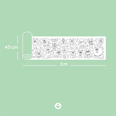 Sevimli Patiler Dev Boyama Kağıdı - 22 Köpek Cinsiyle Dolu Rulo - 5