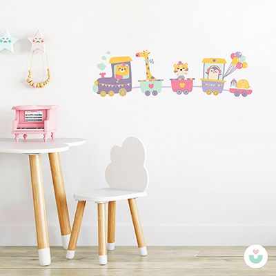 Sevimli Tren Yolculuğu Duvar Sticker - Jüppo