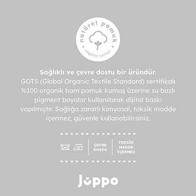 Türkçe Alfabe Duvar Örtüsü, Organik Pamuk Kumaş - 8