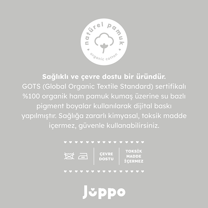 Türkçe Alfabe Duvar Örtüsü, Organik Pamuk Kumaş - 8