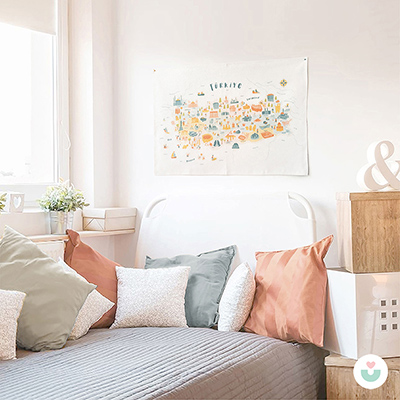 Türkiye Haritası Dekoratif Duvar Örtüsü - Pastel - 5