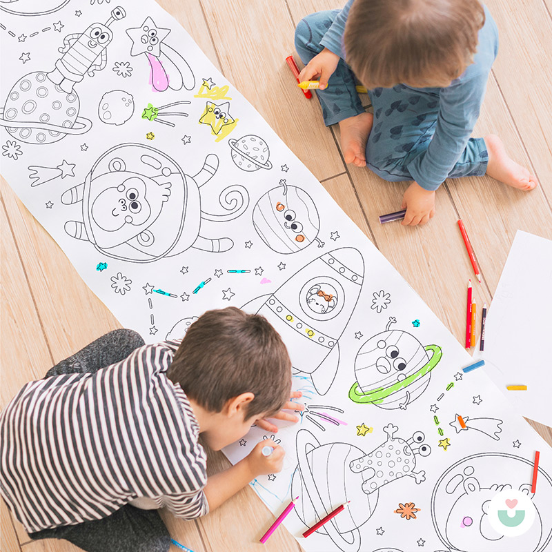 Uzay Macerası Dev Boyama Kağıdı – Astronotlar, Gezegenler, Yıldızlar - 2