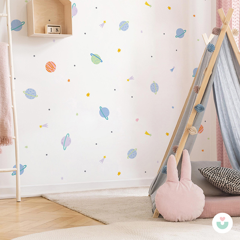 Uzay Mini Duvar Sticker Seti - 5