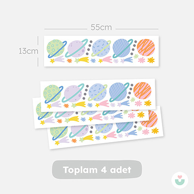 Uzay Mini Duvar Sticker Seti - 6
