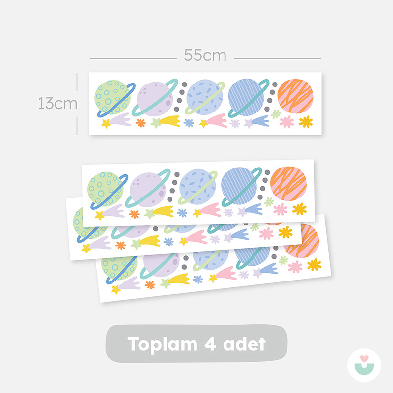 Uzay Mini Duvar Sticker Seti - 6