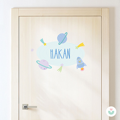 Uzaya Yolculuk İsme Özel Duvar Sticker - Jüppo (1)